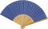 Spaanse handwaaier - special colours - staalblauw - bamboe/papier - 21 cm