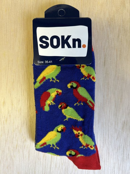 Foto: Sokn trendy sokken papegaaien maat 35 41 ook leuk om kado te geven 