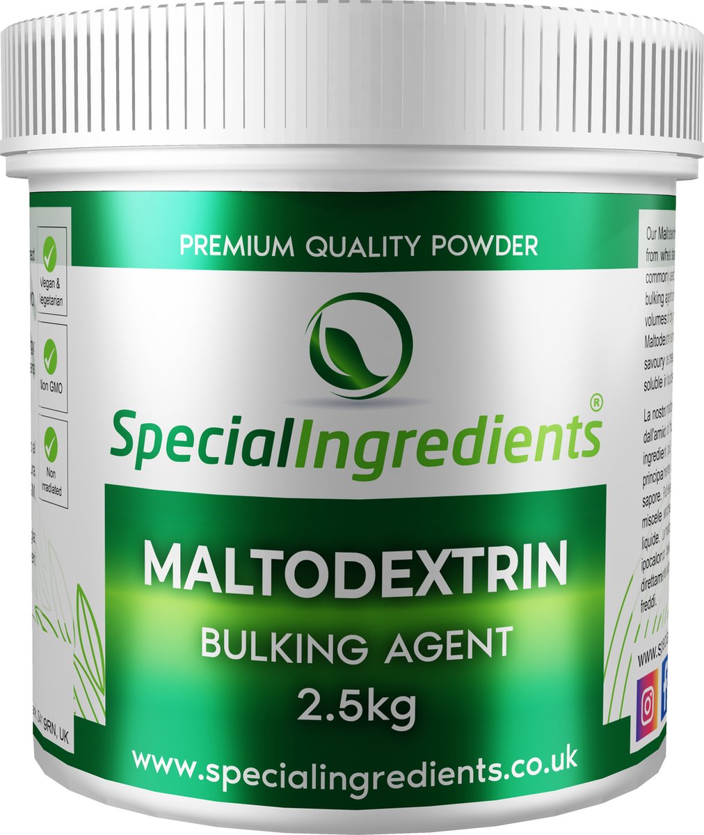 Maltodextrine Poeder - 2,5 kg - Maltodextrin - Neutrale Zoetkracht - Perfect voor Sportvoeding - Maak Eetbaar Zand - Ideaal voor Moleculair Koken - Hersluitbare Pot - Recycled Plastic
