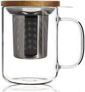 Verre à thé AbsoluChic avec infuseur et couvercle - Tasse à thé - 450 ml