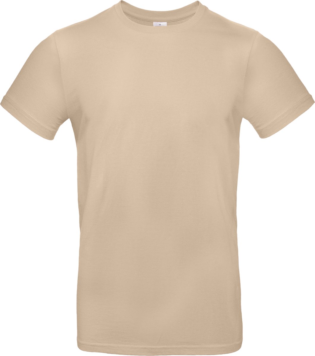 B&C Exact 190 T-Shirt - Ronde Hals - Unisex - Sand / Beige - Small