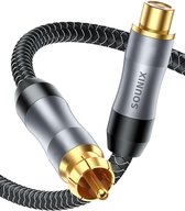 Sounix RCA Kabel - Tulp Kabel - RCA Male naar RCA female - Verguld - 1 M - Rond