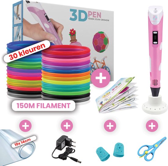Fleau 3D Pen Starterspakket Roze XXL