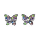 Clips d'oreilles d'oreilles / Boucles Boucles d'oreilles Glitter Butterfly Stud | Bijoux / Acier | 1.2x1.5cm | Mode Favorite