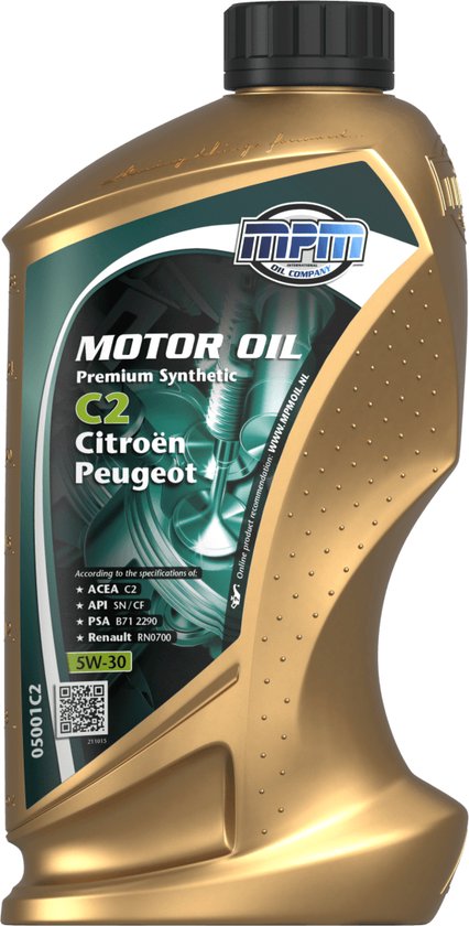 MPM Motorolie 5w30 C2 CITROËN + PEUGEOT - 1 liter | bol.com
