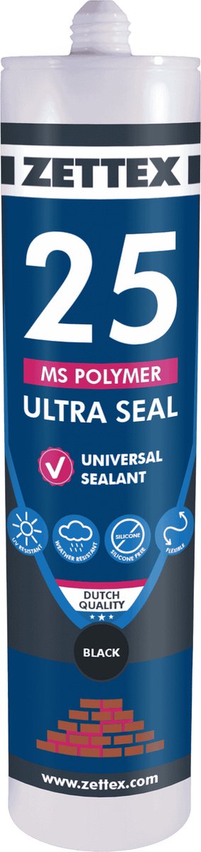 Zettex MS 25 Ultra Seal – Afdichtingskit – Binnen & Buiten – 290ml - RAL 9001