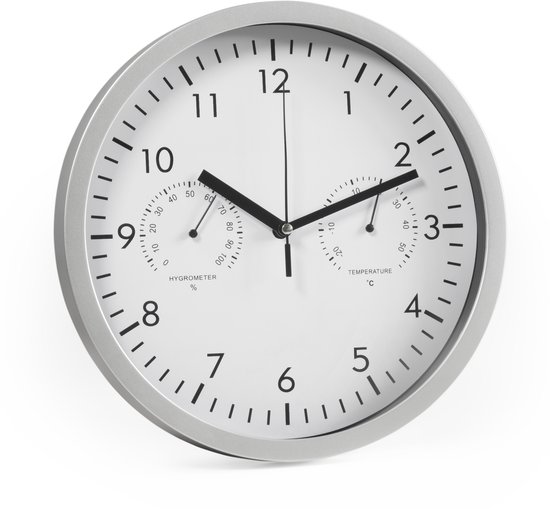 Horloge Murale avec Thermomètre Timemark Noir (24 x 17 x 2 cm) | Leroy