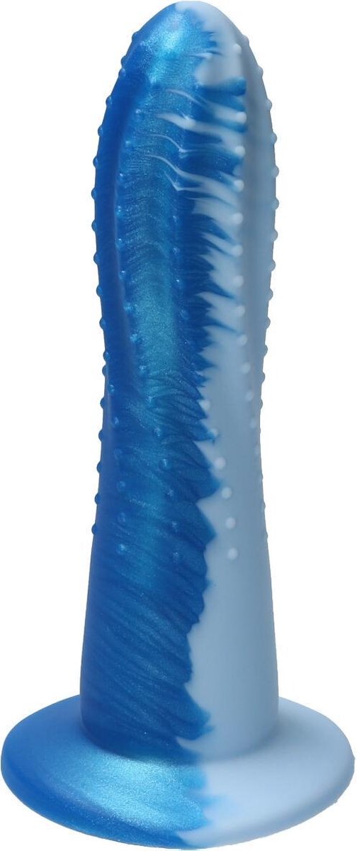 Goedkoopste Ylva & Dite - Prickly Pear - Siliconen dildo - Made in Holland - Pastel Blauw / Helder Blauw Metallic