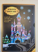 Kraskaarten ( 4 stuks ) scratch postcards - house