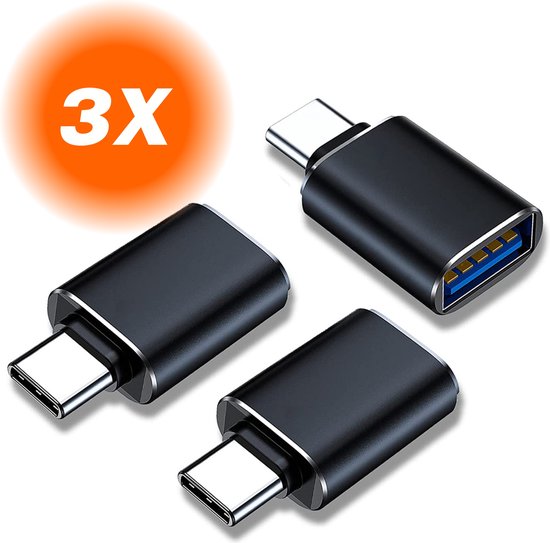 Dutch Quality® - Ensemble de 3 - Convertisseur USB C vers USB A - Hub USB universel