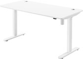 Bureau assis-debout électrique - Table réglable en hauteur - 140 x 70 x (73-114) cm - Wit