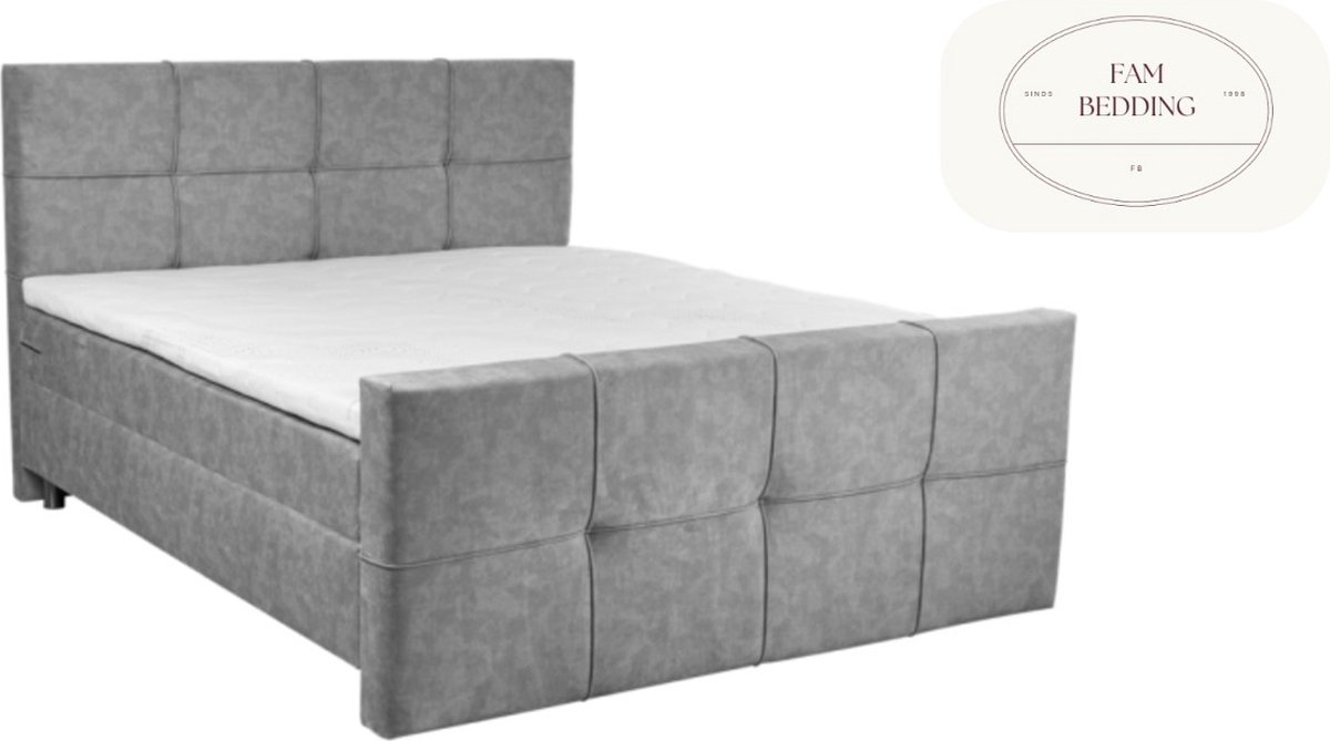 2 Persoons Boxspringset Ibiza Grijs 140x200