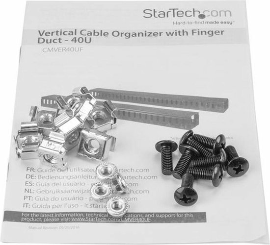 StarTech.com Panneau de gestion de câbles 1U 19 pour rack - Guide pour  câbles en métal