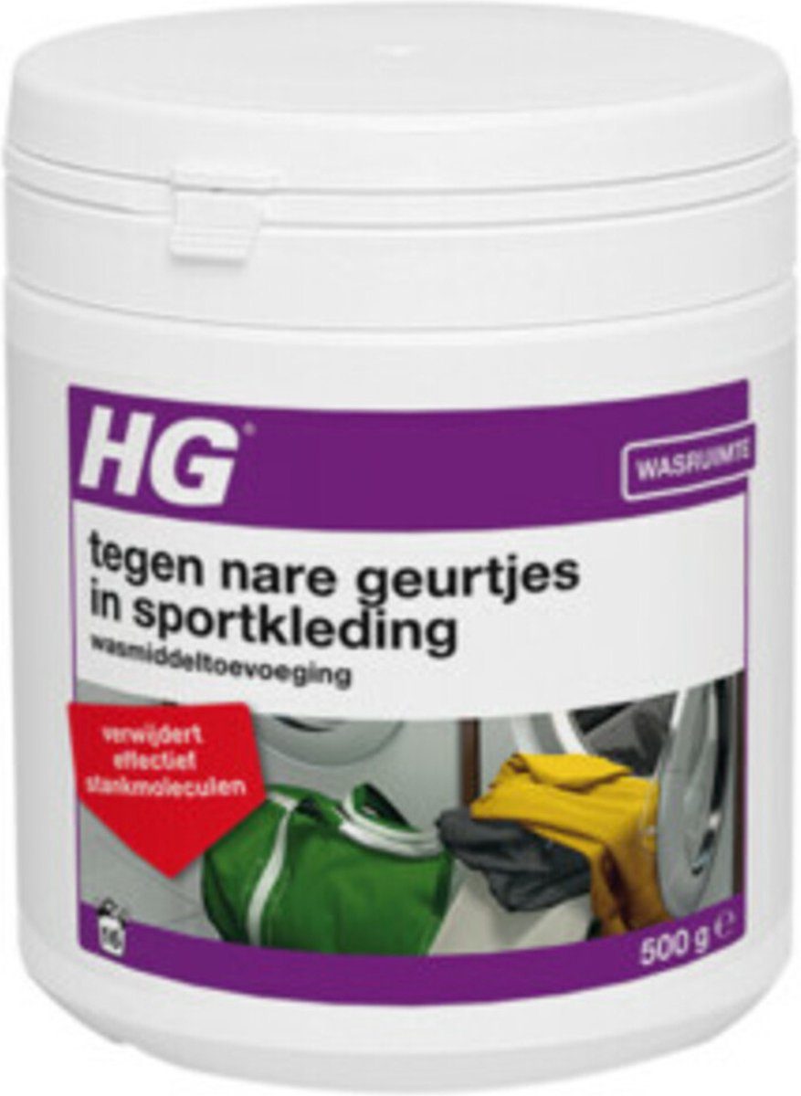 6x HG Wasmiddel Toevoeging Tegen Nare Geuren In Sportkleding 500 gr