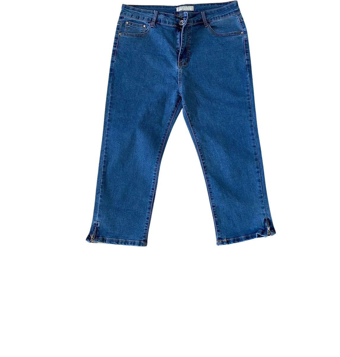Klassieke Dames 3/4 Denim Spijkerbroek / Driekwart Short / 3 Kwart Broek | Korte Stretch Jeans - 46