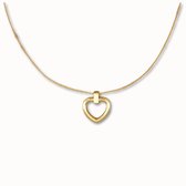 ByNouck Jewelry - Ketting Big Heart - Sieraden - Vrouwen Ketting - Verguld - Liefde - Halsketting