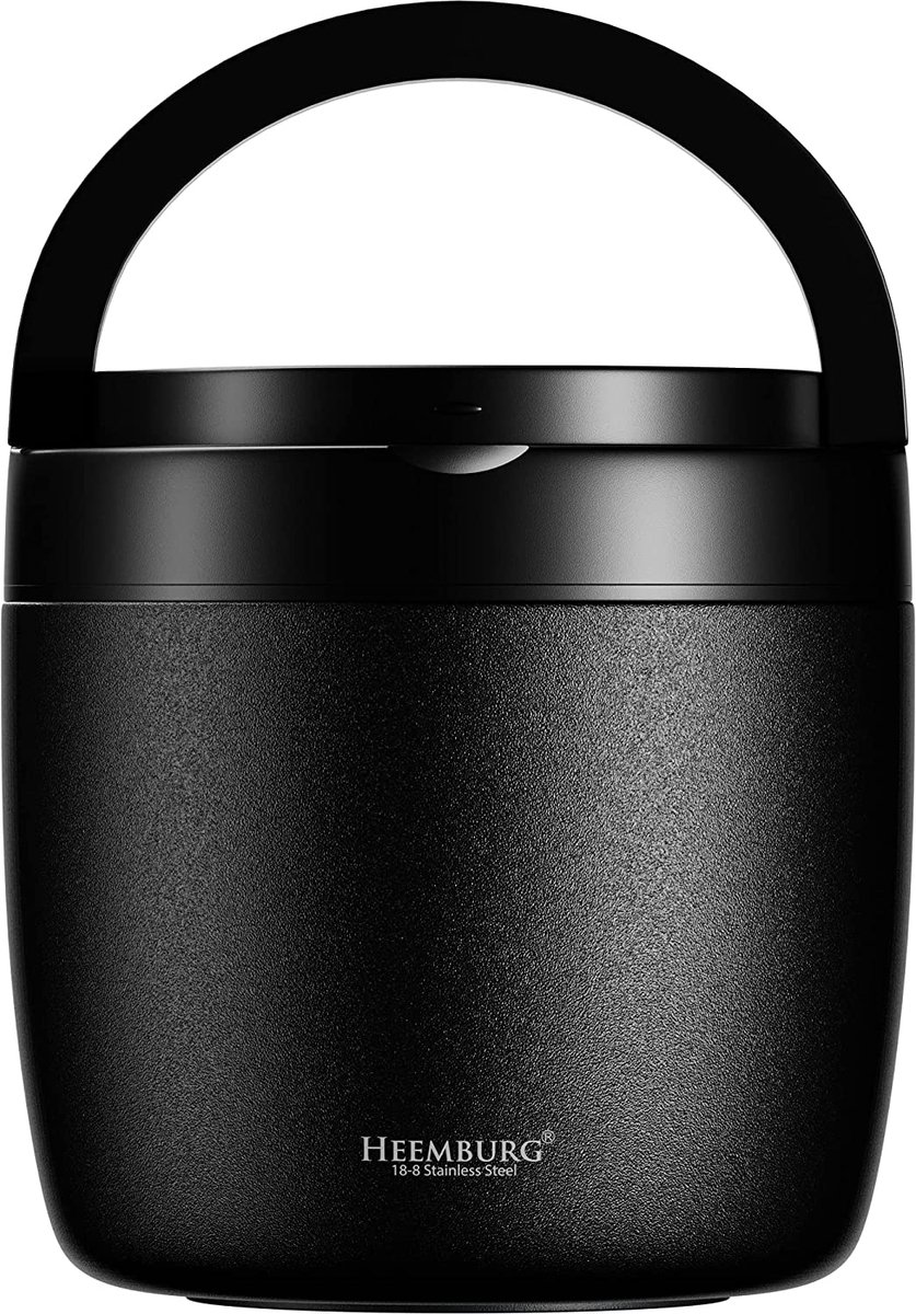 Heemburg Thermo Voedselpot Lunchbox Roestvrij staal Geïsoleerde Dubbelwandige Container voor Maaltijden, Soep of Fruit, voor Kantoor en Buiten (wit