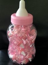 Papfles Babyshower - Babyshower uitdeelcadeau - Geboorte traktatie meisje - 30 flesjes - roze