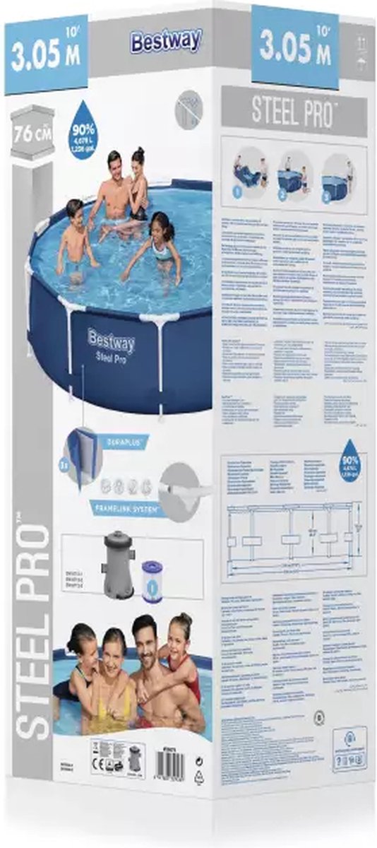 Bestway Steel Pro Zwembad Rond 3.05 m x 76 cm - Inclusief filterpomp — afbeelding 13