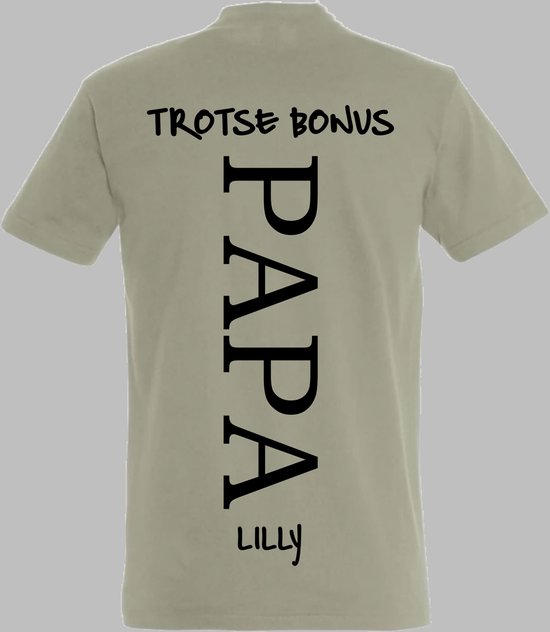 Bonus Papa shirt met kindernaam-namen-Leuk Vaderdag cadeau-Verjaardags cadeau voor Bonus Papa-Maat S