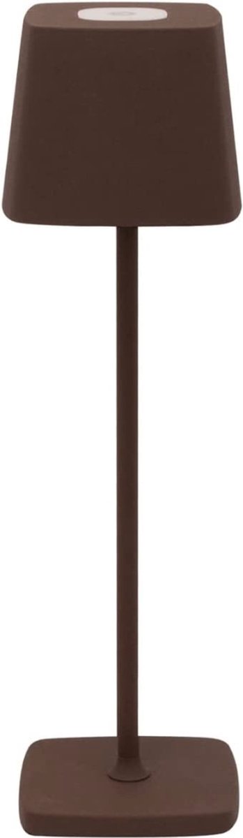 Sfeerverlicht® Tafellamp Oplaadbare - Moderne touch lamp - Woonkamer Decoratie - Vierkant - Dimbaar - 38 cm - Roest bruin