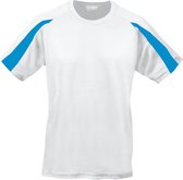 Vegan T-shirt 'Contrast' met korte mouwen White/Sapphire Blue - M