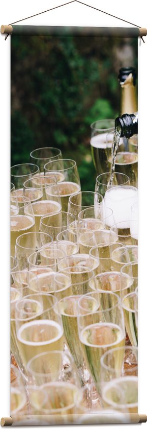 Textielposter - Volle Champagneglazen - 40x120 cm Foto op Textiel