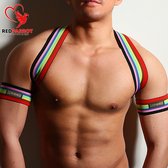 Harnais de bondage ARC-EN-CIEL | Gay | BDSM | Pour lui | Homo | biceps | Triceps | Élastique | Épaule