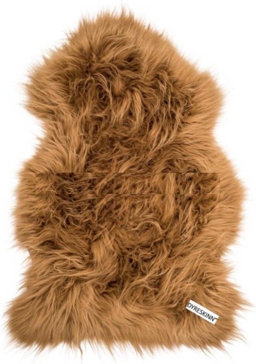 Dyreskinn schapenvacht - camel - ca. 100 x 65 cm