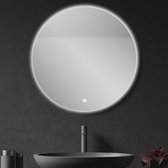 LOMAZOO Miroir de salle de bain avec éclairage LED - Miroir de salle de bain - Miroir de salle de bain - Miroir de Douche - Chauffage Anti Condensation - 80 cm rond [DALLAS]