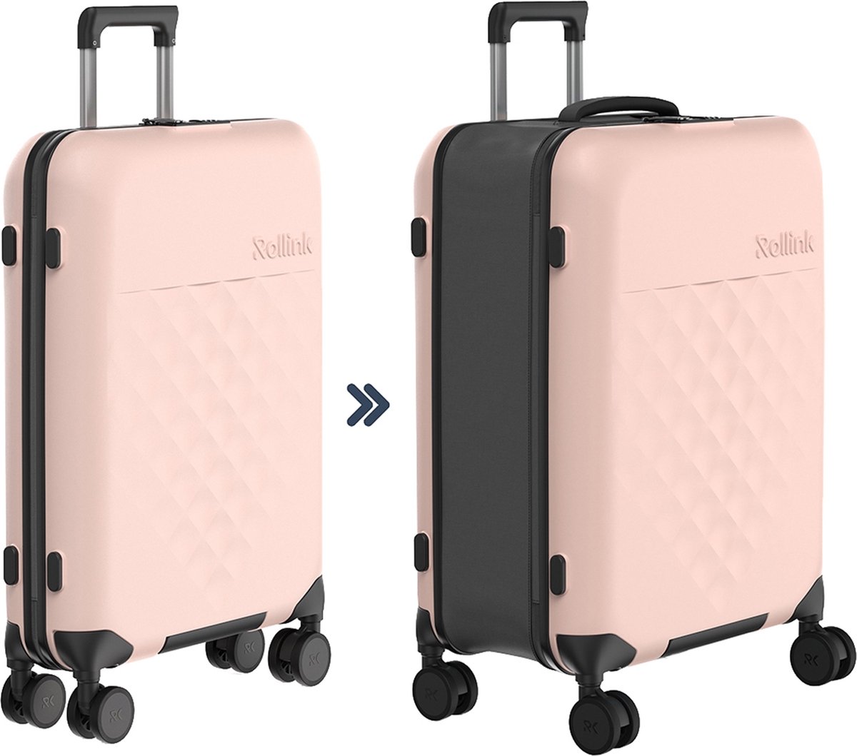 Rollink Vega 360 4 wielen Trolley M 65 cm - Harde bagage - TSA slot - rose smoke