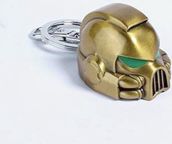 Warhammer 40K - Porte-clefs en métal Casque MKVII doré de Space Marine