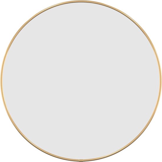 vidaXL - Wandspiegel - rond - Ø50 - cm - goudkleurig