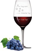 Leonardo XL wijnglas met gegraveerd motief Good Day - Bad Day - Don't Ask Good-Day Wine Glass Gegraveerd Mood Barometer Cadeau-idee