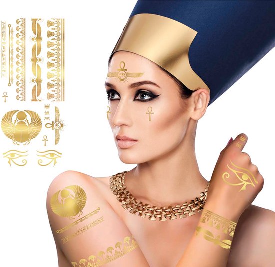 Fiestas Guirca - Egyptische tattoos goud