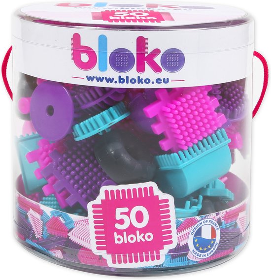 Bloko Tubo 50 Pezzi Tema Rosa | Giochi Di Costruzione Per Bambini 12 Mesi + | Made In Europe | 503532