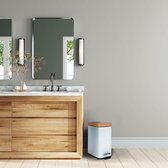 Badkamer afvalbak 3 en 5 liter pedaalemmer met bamboe deksel en antislip loopvlak voor badkamer en keuken (5 liter, rechthoekig)
