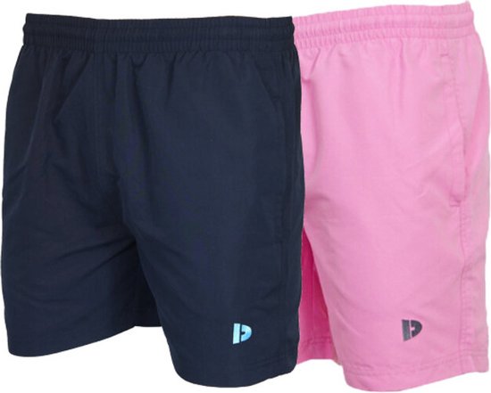 2-Pack Donnay Sport/Zwemshort Toon - Sportbroek - Heren - Navy/Soft pink - maat XL
