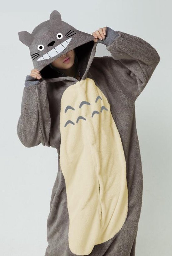 KIMU Onesie Totoro pak kigurumi muis kostuum grijs - Totoropak jumpsuit