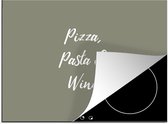 KitchenYeah® Inductie beschermer 75x52 cm - Spreuken - Pizza, pasta & wine - Quotes - Eten - Drinken - Kookplaataccessoires - Afdekplaat voor kookplaat - Inductiebeschermer - Inductiemat - Inductieplaat mat