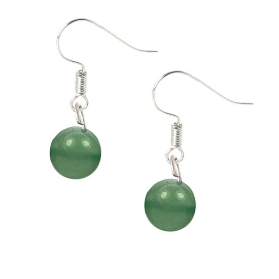 Boucles d'oreilles Bixorp Gems Aventurine - Boucles d'oreilles pendantes Perles de pierres précieuses - Cadeau pour Filles et femmes