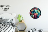 WallCircle - Wandcirkel - Muurcirkel - Kids - Monster - Regenboog - Design - Meiden - Jongens - Aluminium - Dibond - ⌀ 30 cm - Binnen en Buiten