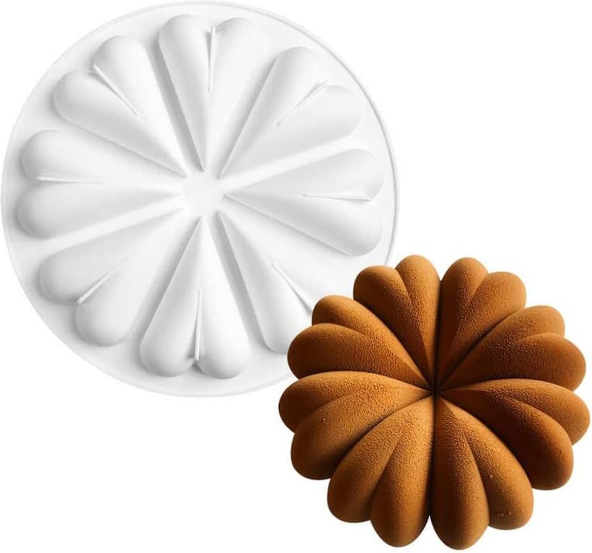 cakevormen van siliconen, 3D bakvormen DIY chocoladezeep kaarsvorm, 20 cm knop van het hart
