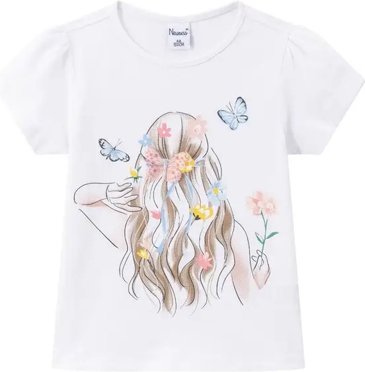 T-shirt voor meisjes met vlinderdetail maat 98