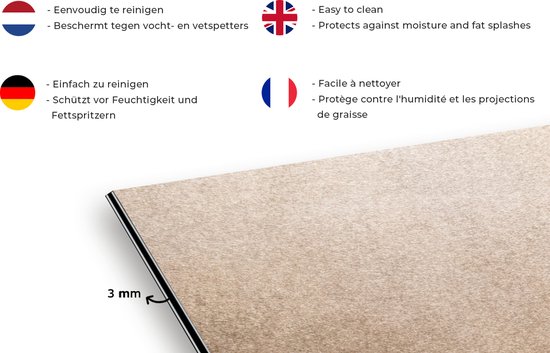 Spatscherm keuken 80x55 cm - Kookplaat achterwand Koperen structuur - Muurbeschermer - Spatwand fornuis - Hoogwaardig aluminium