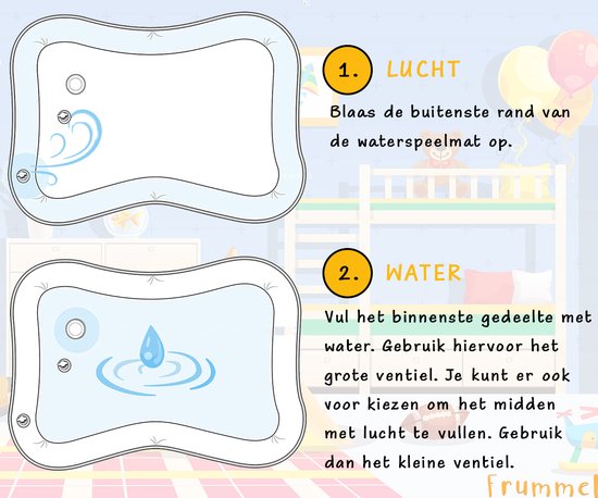Frummel Waterspeelmat Baby – Watermat – Speelkleed – Opblaasbaar – Waterspeelgoed Baby - Kraamcadeau - Octopus