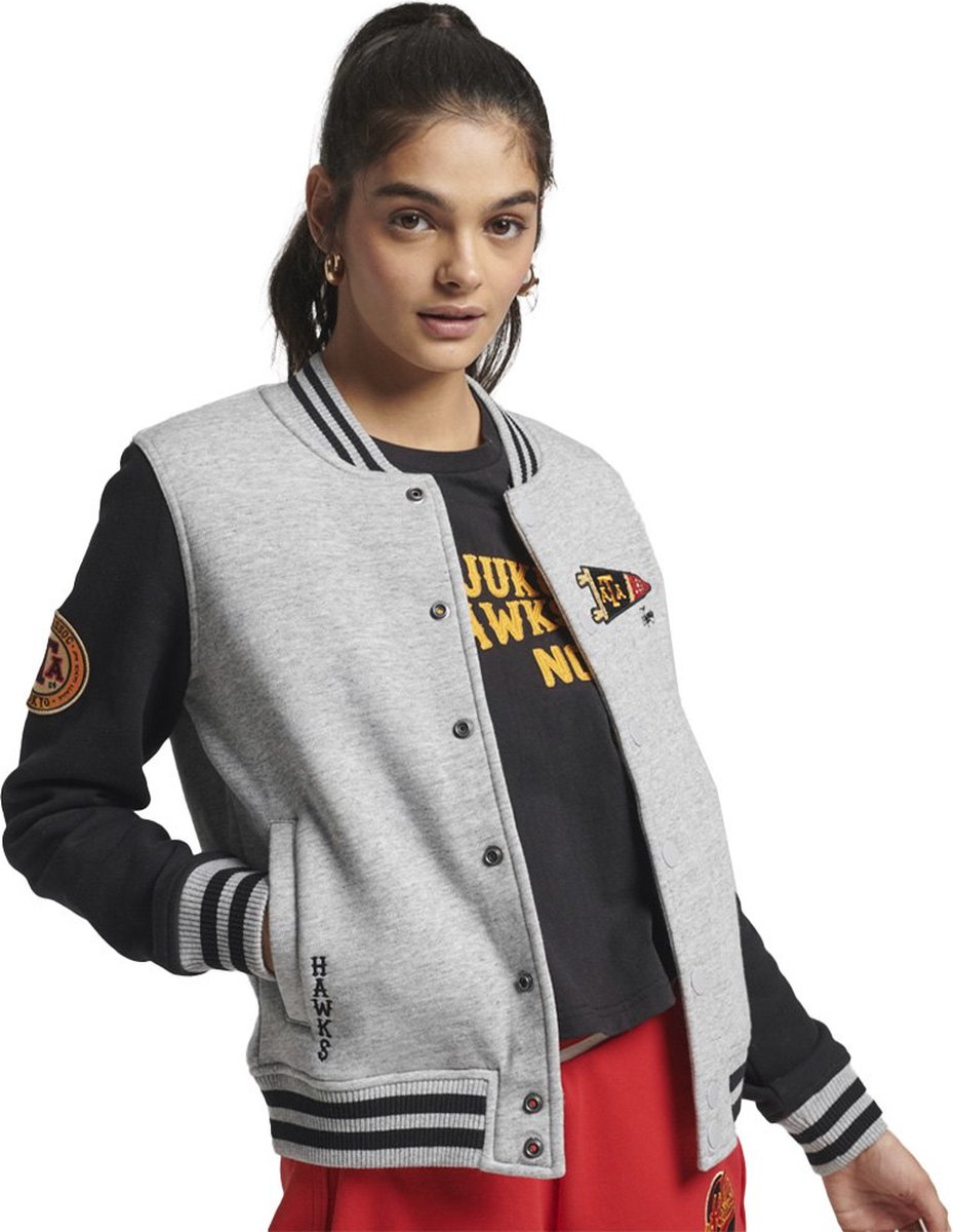 Superdry Vintage Collegiate Baseball bomberjack van jersey Dames Hoodies Grijs