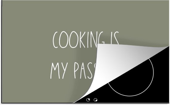 KitchenYeah® Inductie beschermer 91.2x52 cm - Quotes - Spreuken - Cooking is my passion - Keuken - Kookplaataccessoires - Afdekplaat voor kookplaat - Inductiebeschermer - Inductiemat - Inductieplaat mat