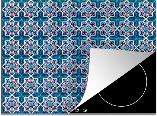 KitchenYeah© Inductie Beschermer 77x51 cm Keuken Decoratie Kookplaat Beschermer voor Inductiekookplaat Afdekplaat Anti Slip Mat - Marmer - Kalk - Zwart - Goud - Marmerlook - Luxe