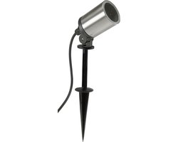 Tuinlamp staand - Staande lamp IP44 - Vloerlamp met GU10 -Buiten lamp staand met randaarde - Zilver